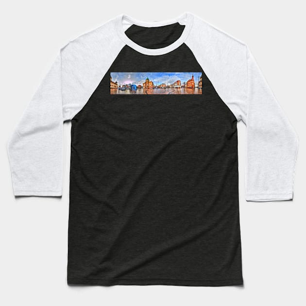 Hull City Queen Victoria Square Panorama Baseball T-Shirt by tommysphotos